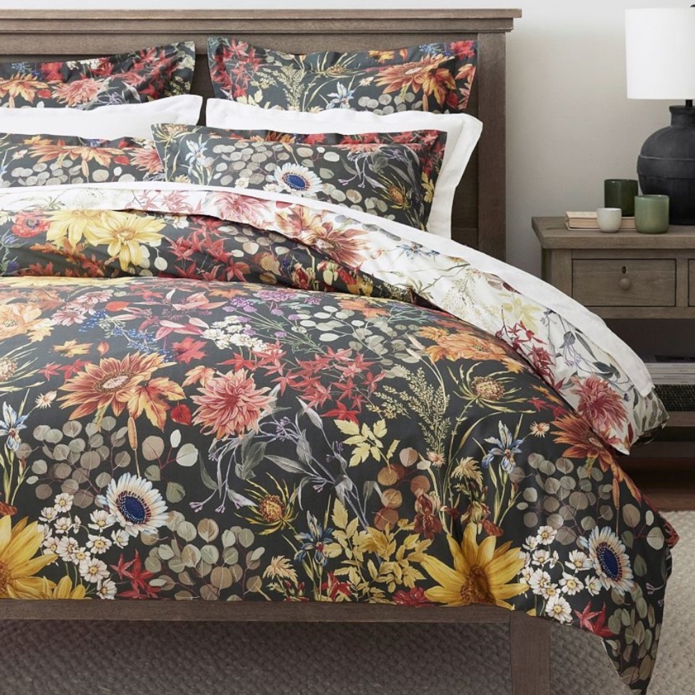 Pottery Barn Laurel reversible floral full Queen duvet cover